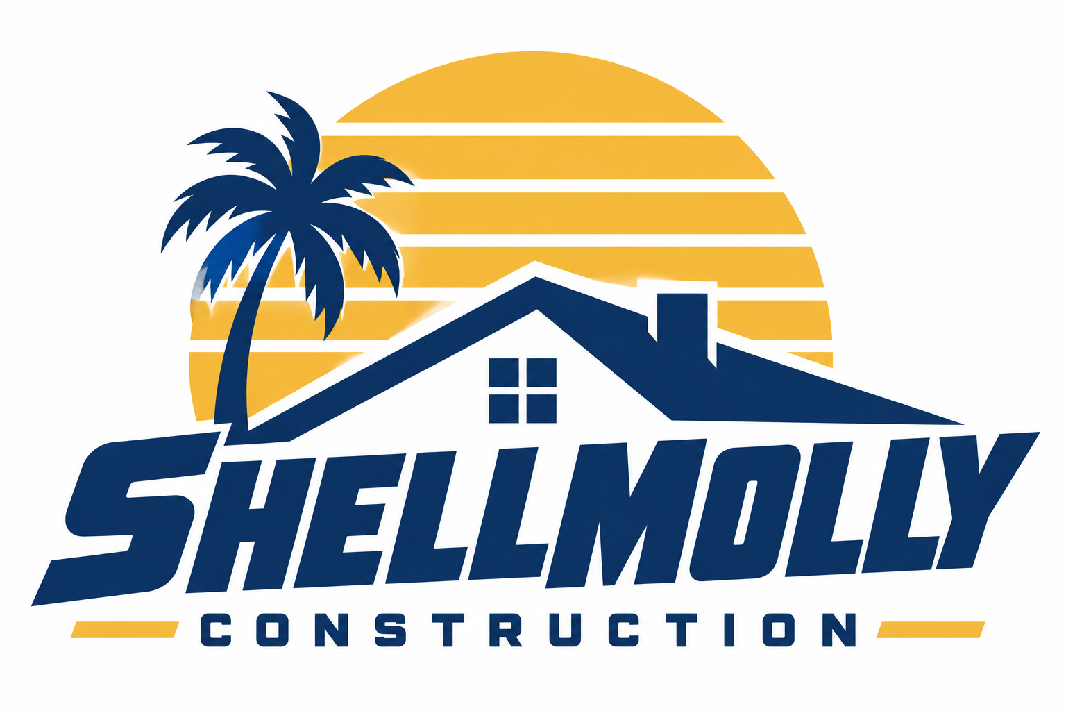 Shellmolly Construction — California sunburst and palm logo